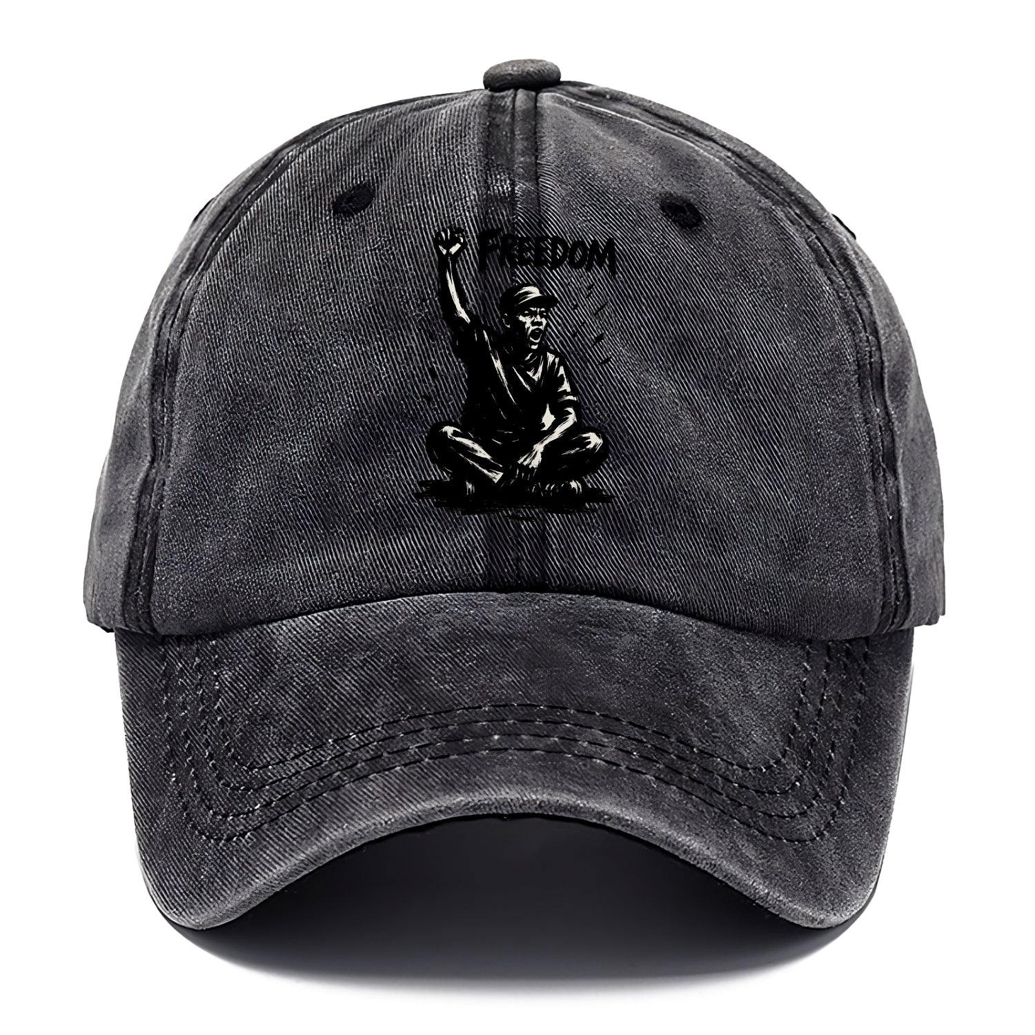 Sit-in protest figure - civil disobedience ink art - Classic Cap - Graphite