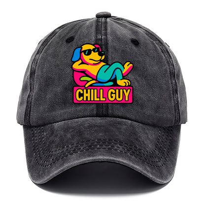 Super relaxed dog character lounging unbothered - "Chill Guy" meme energy, laid back - Classic Cap - Graphite
