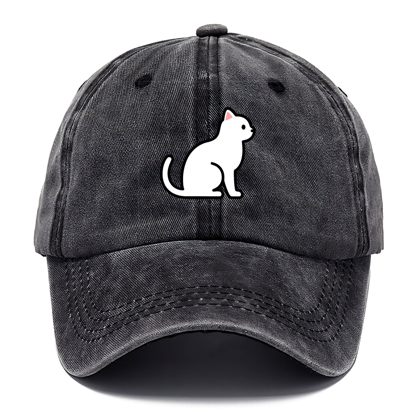 Domestic Shorthair - White classic flat side profile - Classic Cap - Graphite