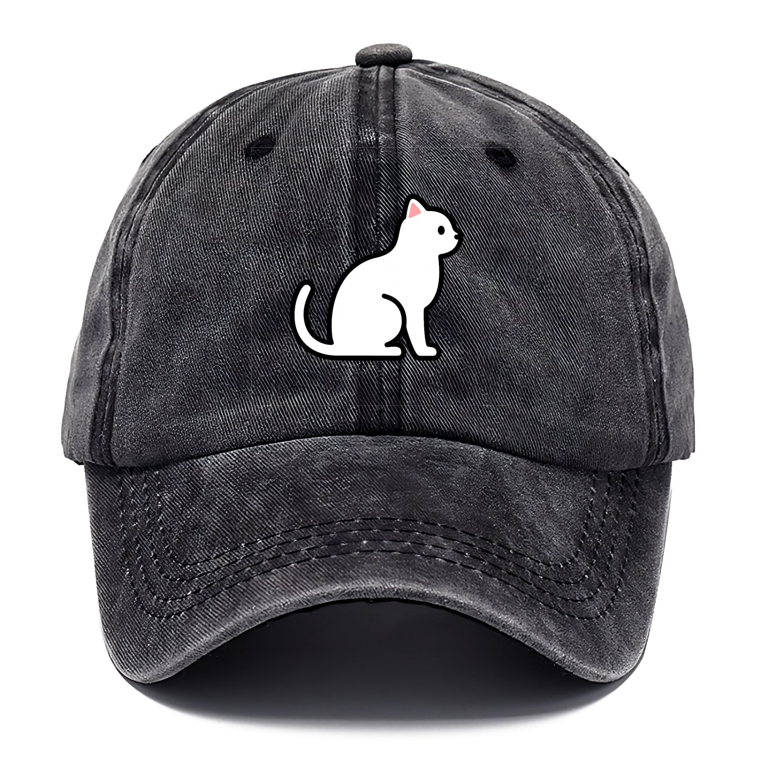 Domestic Shorthair - White classic flat side profile - Classic Cap - Graphite