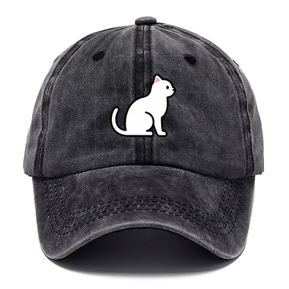 Domestic Shorthair - White classic flat side profile - Classic Cap - Graphite
