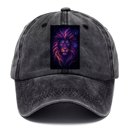 Regal lion with mane made of electric currents, neon yellow and hot pink energy - Classic Cap - Graphite
