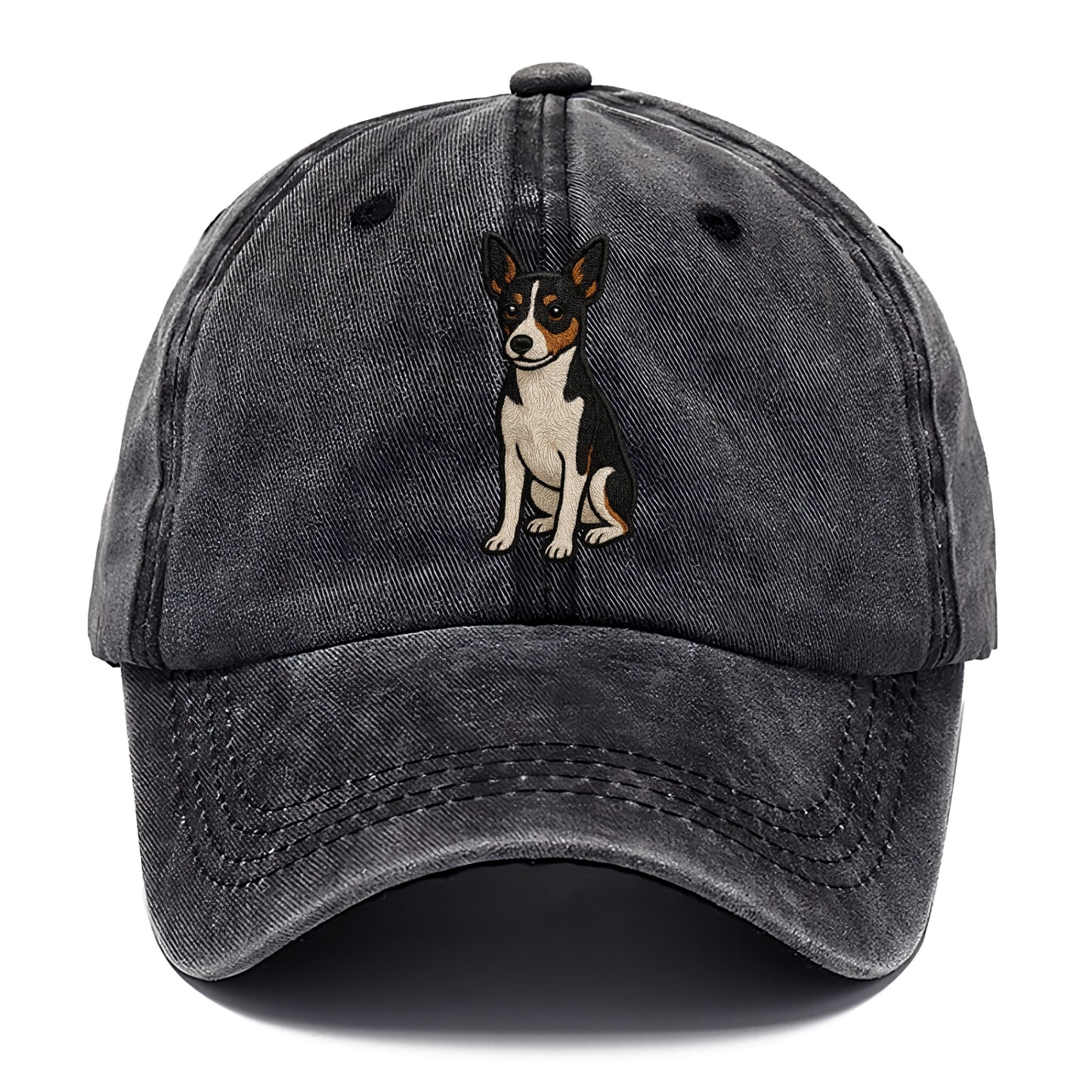Rat Terrier - Tri-color embroidered pose Classic Cap - Graphite