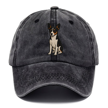 Rat Terrier - Tri-color embroidered pose Classic Cap - Graphite