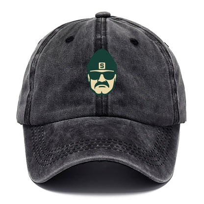 East Lansing Spartan wearing Michigan State beanie with S patch - Classic Cap - Graphite