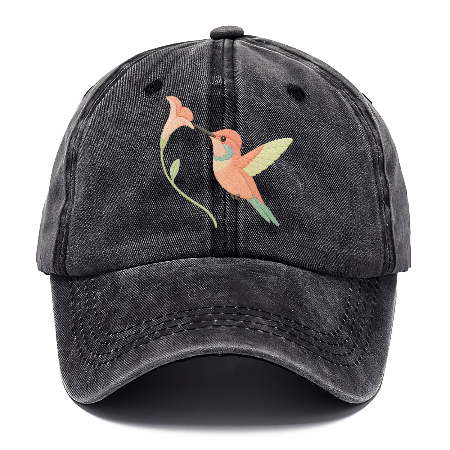 Coral Hummingbird - Classic Cap - Graphite