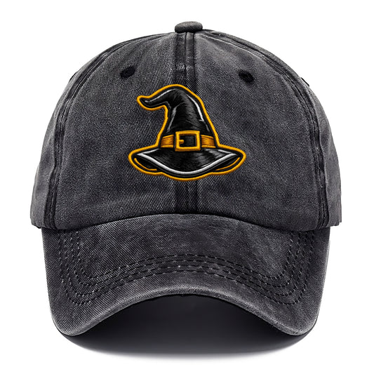 WITCH HAT - pointed hat with buckle in black and gold , coven - Classic Cap - Graphite