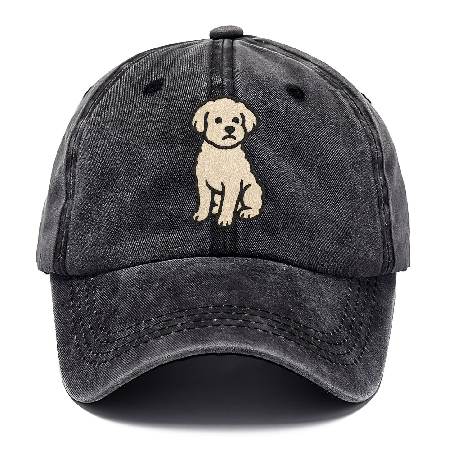 Maltipoo - White curly sitting pose - Classic Cap - Graphite