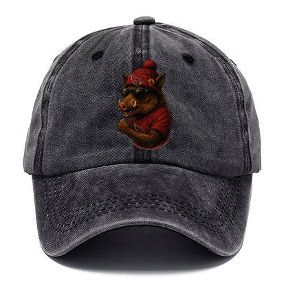 Arizona Javelina wearing Cardinals beanie with desert patch and wayfarer sunglasses - Classic Cap - Graphite