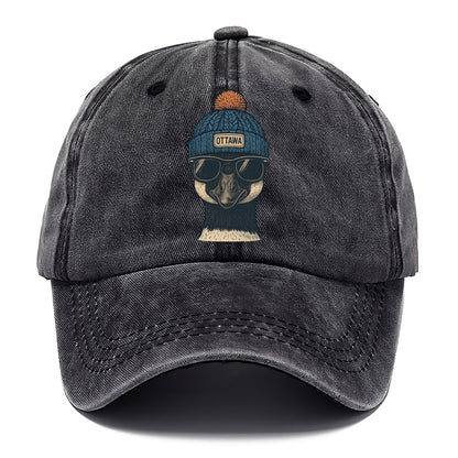 Ottawa Canadian Goose wearing Ottawa bea - Classic Cap - Graphite