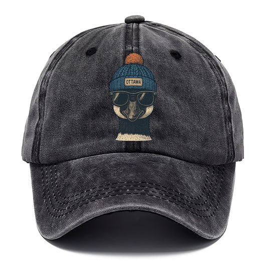 Ottawa Canadian Goose wearing Ottawa bea - Classic Cap - Graphite