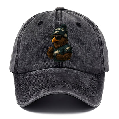 Philly Hawk wearing Eagles beanie with Rocky patch and wayfarer sunglasses - Classic Cap - Graphite