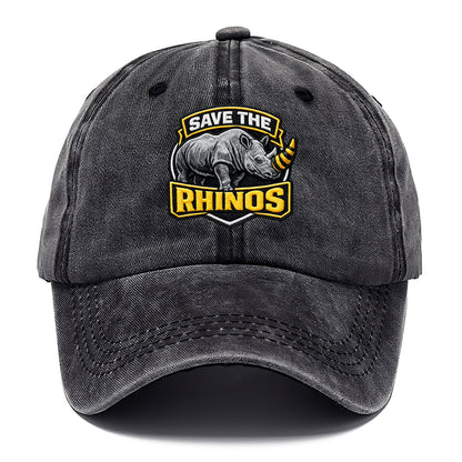 SAVE THE RHINOS - rhino silhouette in gray , horn protection - Classic Cap - Graphite