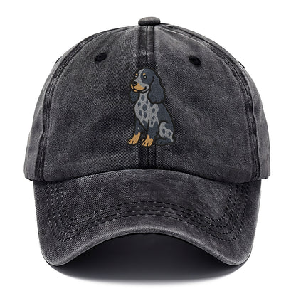 English Cocker Spaniel - Blue roan embroidered sitting pose - Classic Cap - Graphite