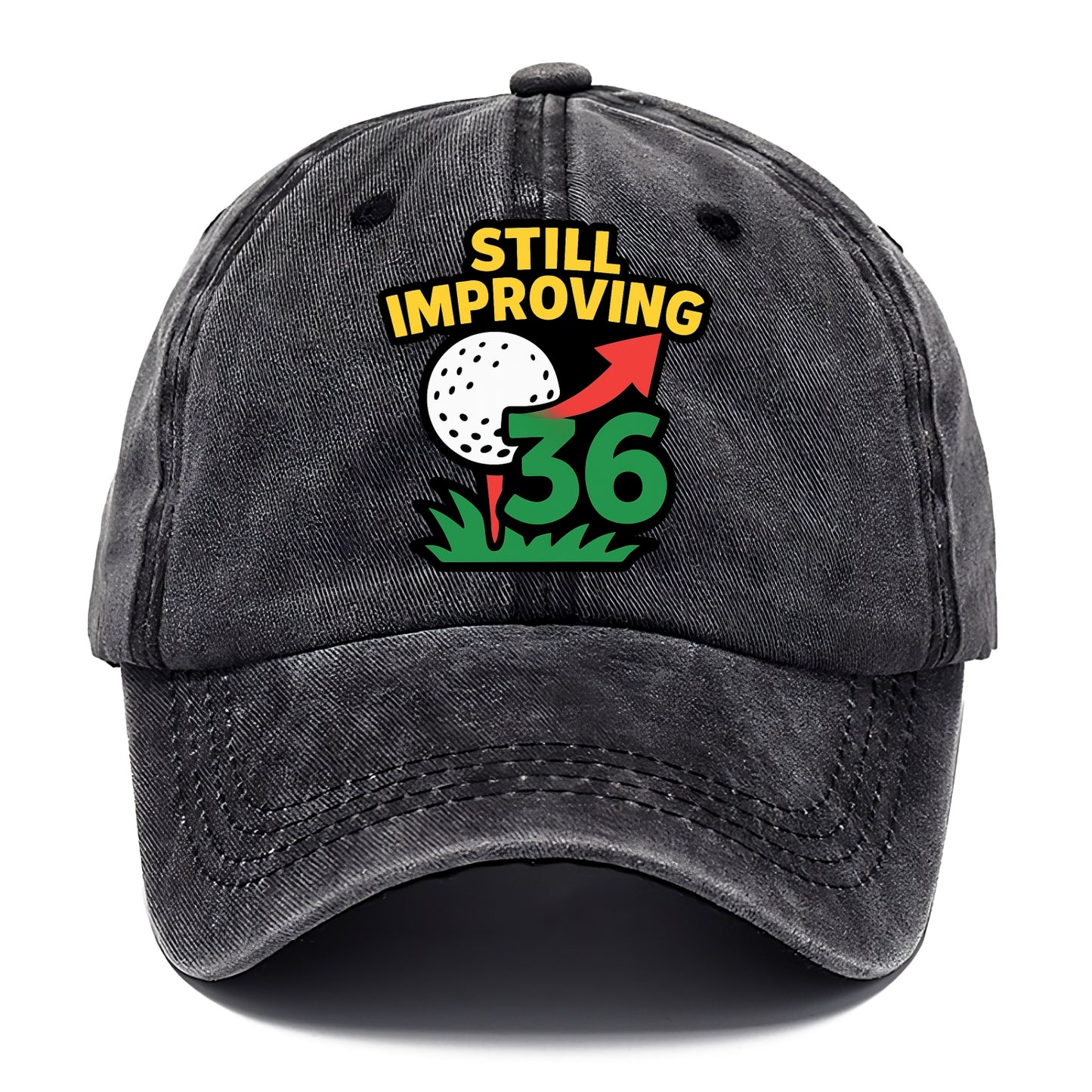 Handicap number getting higher with arrow - "Still Improving" - optimistic handicap - Classic Cap - Graphite