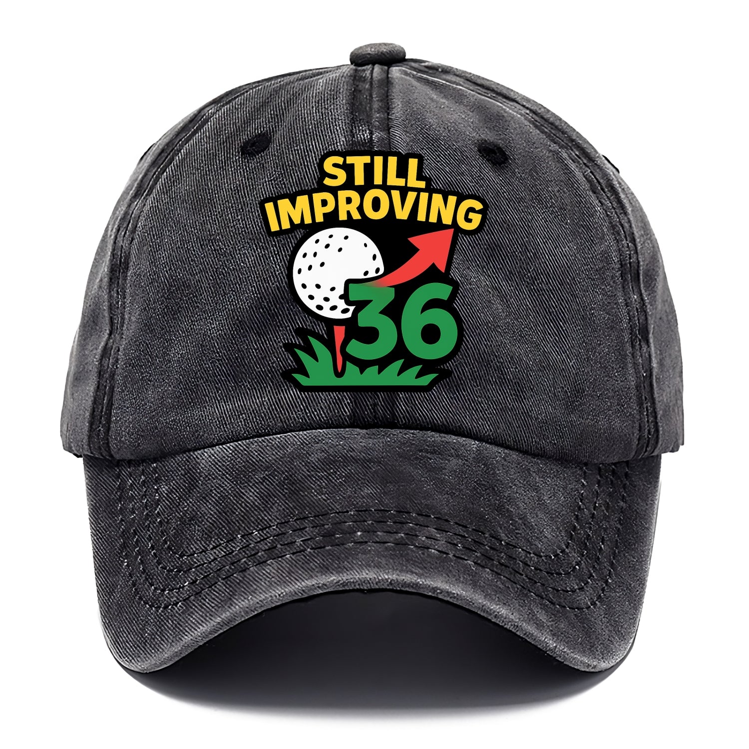 Handicap number getting higher with arrow - "Still Improving" - optimistic handicap - Classic Cap - Graphite