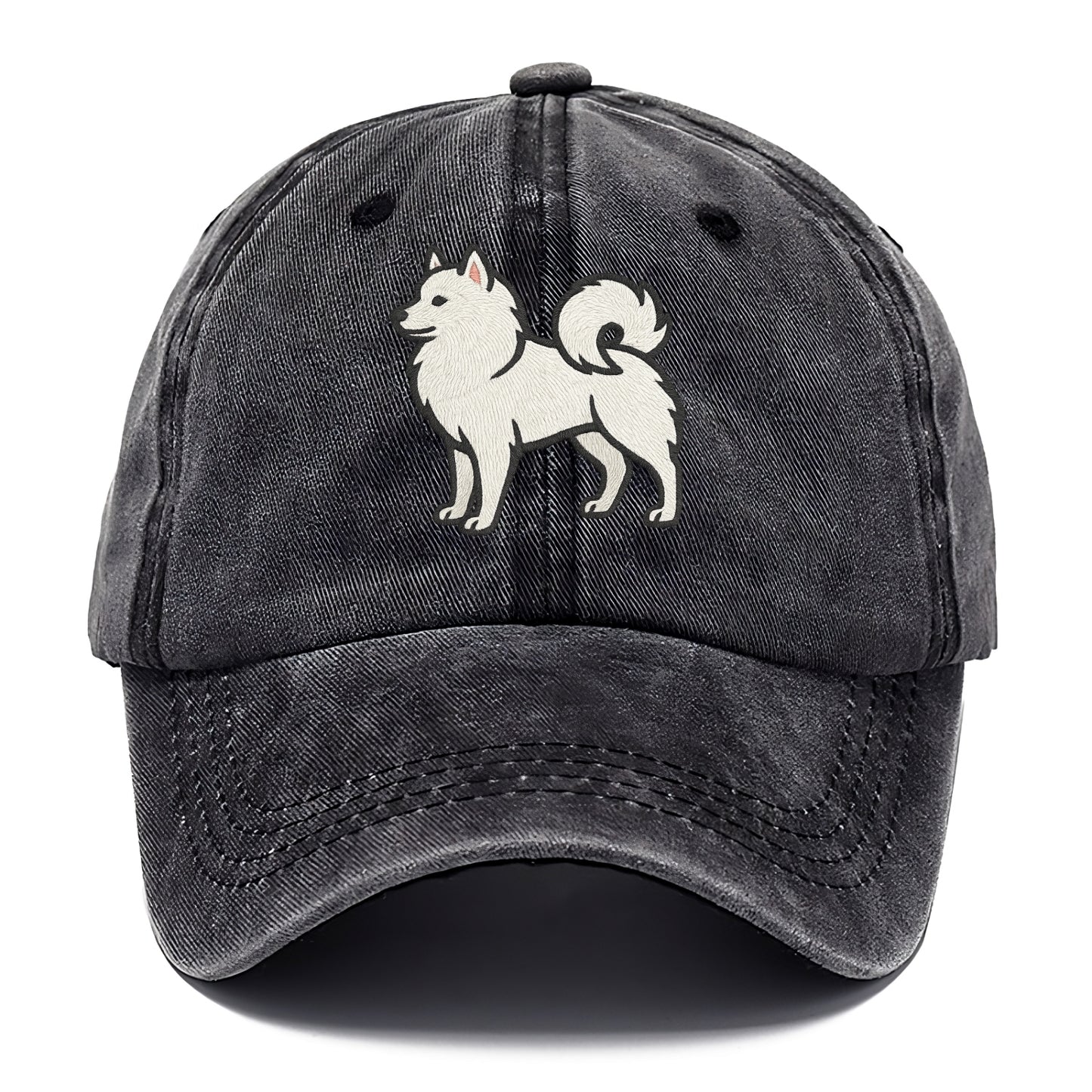 American Eskimo Dog - White spitz embroidered standing design - Classic Cap - Graphite
