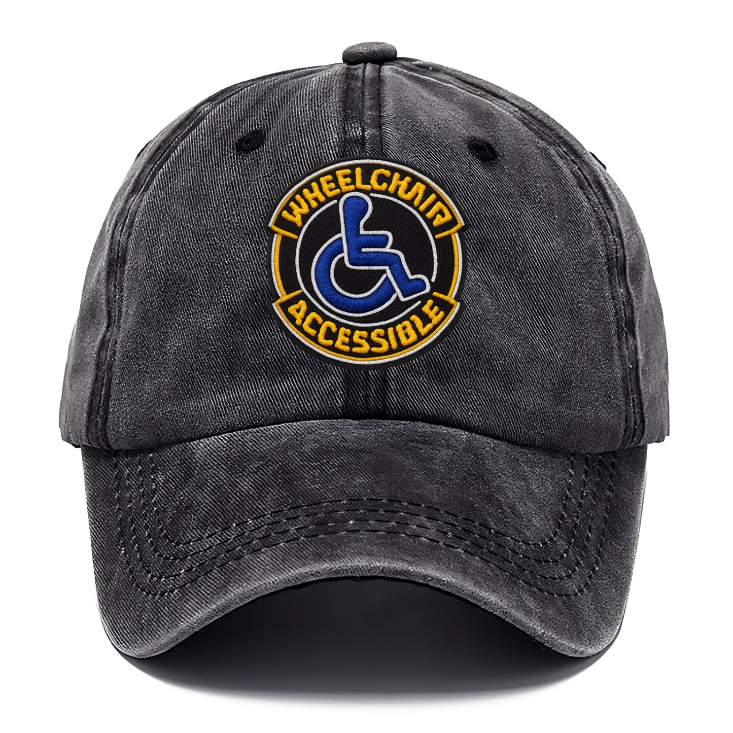WHEELCHAIR ACCESSIBLE - accessibility symbol in blue , inclusion - Classic Cap - Graphite
