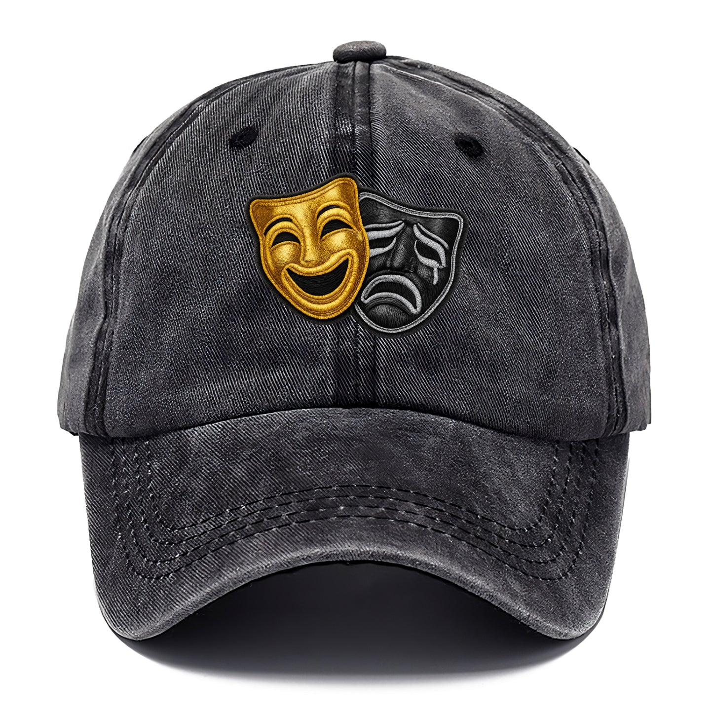 BROADWAY MASKS - comedy tragedy masks in gold and black , theater - Classic Cap - Graphite
