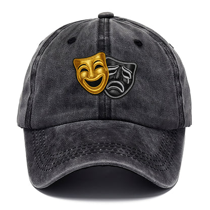 BROADWAY MASKS - comedy tragedy masks in gold and black , theater - Classic Cap - Graphite