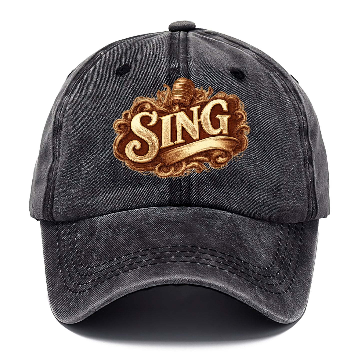 Bold typography design - "SING" - vocal expression, musical soul - Classic Cap - Graphite