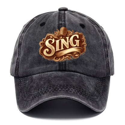 Bold typography design - "SING" - vocal expression, musical soul - Classic Cap - Graphite