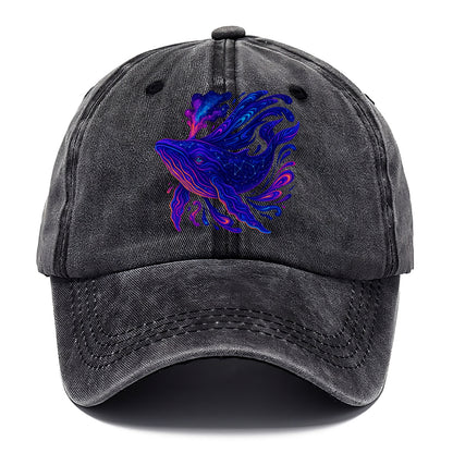 Majestic whale with body composed of galaxy clusters, stellar fins flowing like - Classic Cap - Graphite