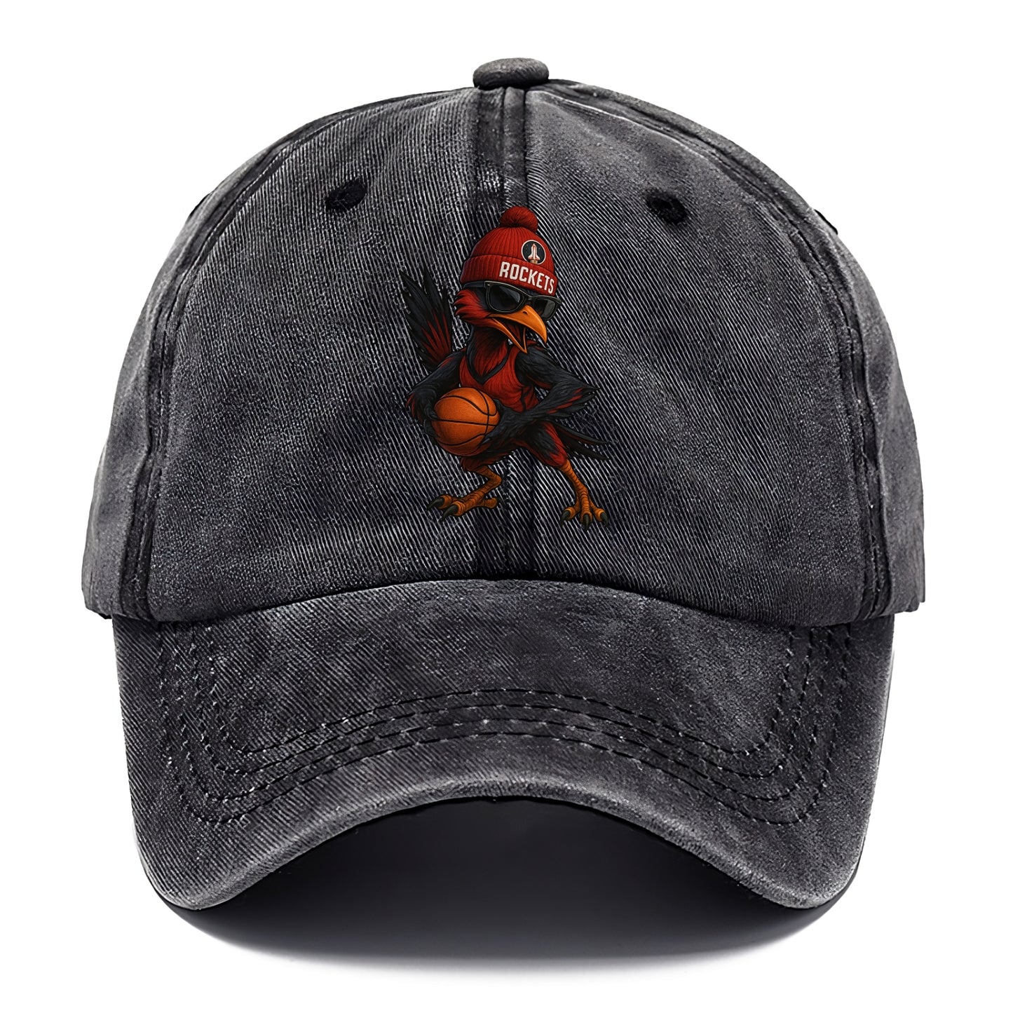 Houston Roadrunner wearing Rockets beanie with launch pad patch and wayfarer - Classic Cap - Graphite