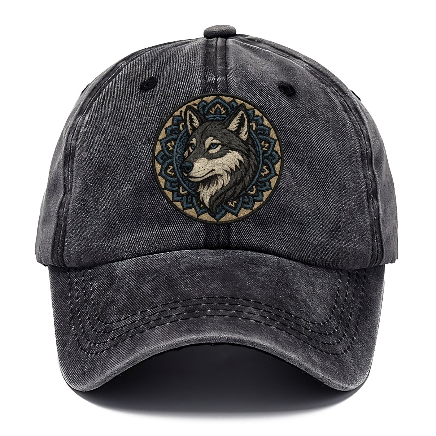 Mandala Wolf Pattern  - Classic Cap - Graphite