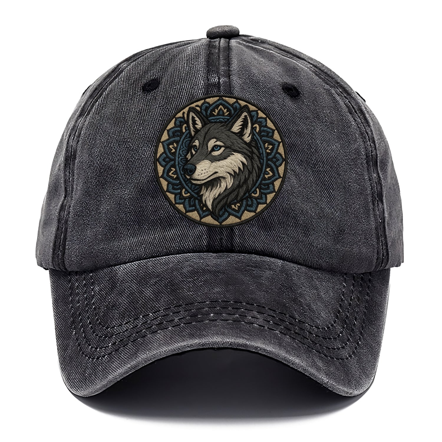 Mandala Wolf Pattern  - Classic Cap - Graphite