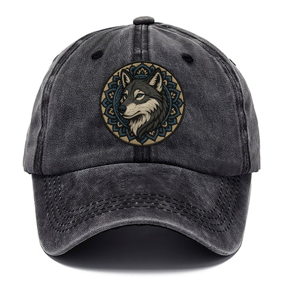 Mandala Wolf Pattern  - Classic Cap - Graphite