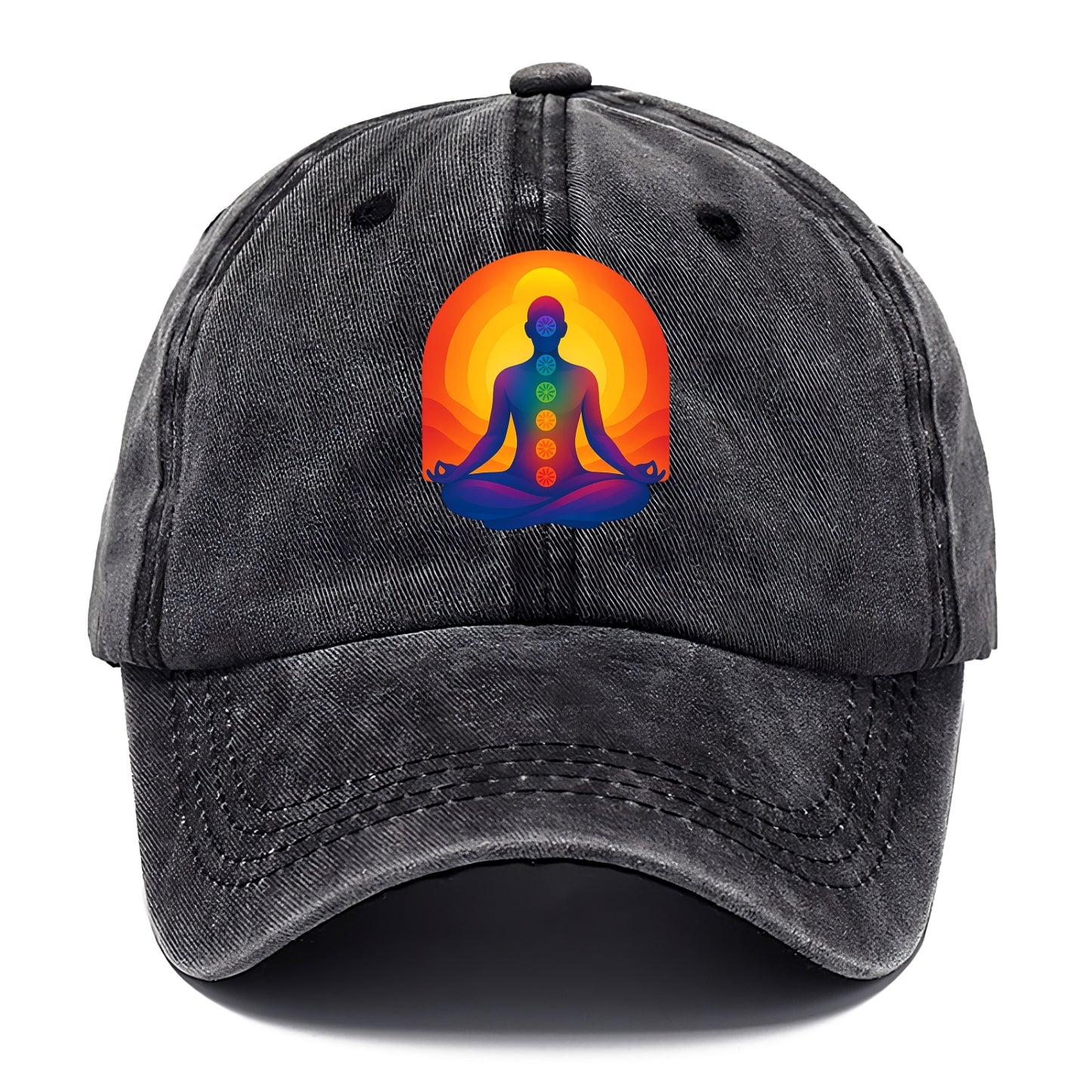 Sunset Meditation - Figure in lotus pose Classic Cap - Graphite
