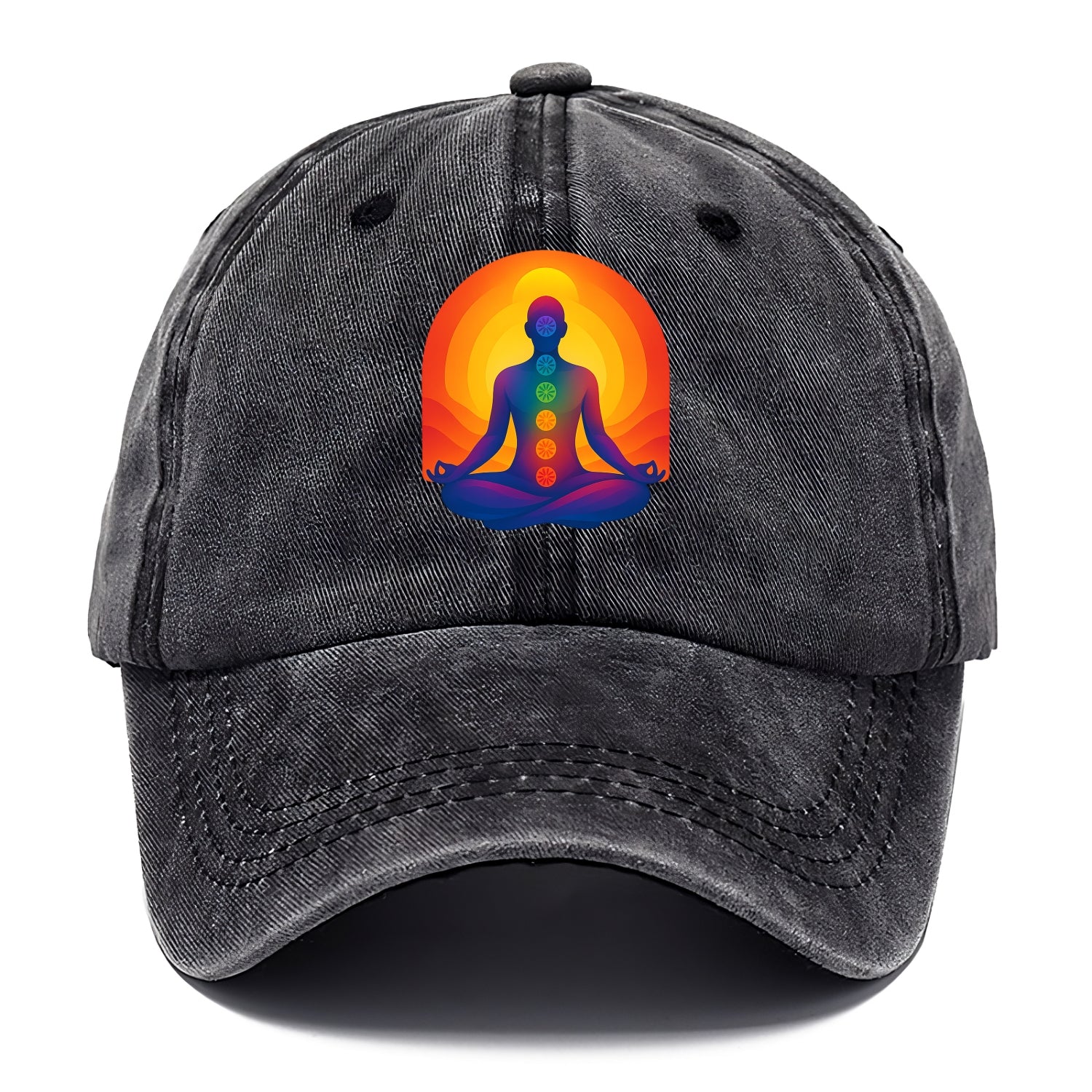 Sunset Meditation - Figure in lotus pose Classic Cap - Graphite