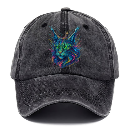Wild lynx with ear tufts transforming into liquid mercury flows, silver and gold - Classic Cap - Graphite