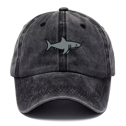 Great White Shark - Gray predator flat side profile - Classic Cap - Graphite