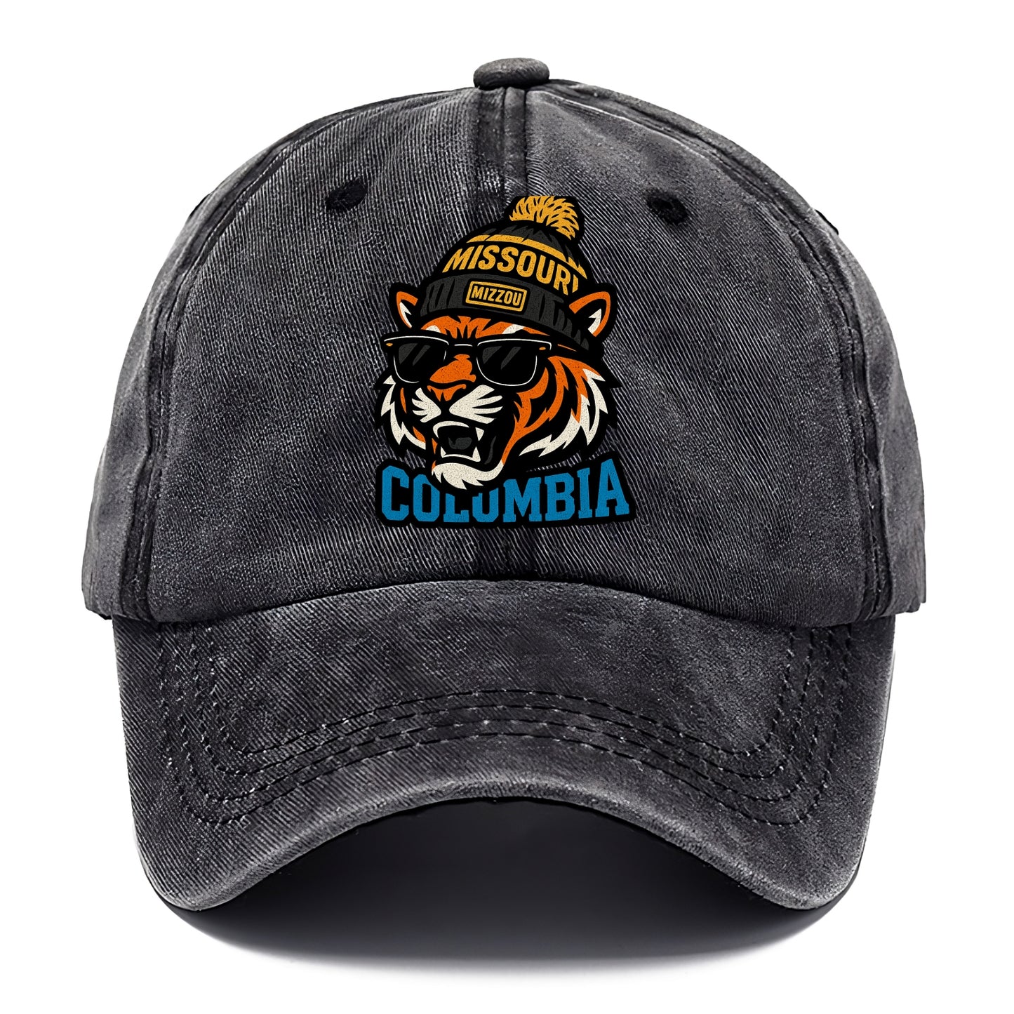 Columbia Tiger wearing Missouri beanie with Mizzou patch - Classic Cap - Graphite