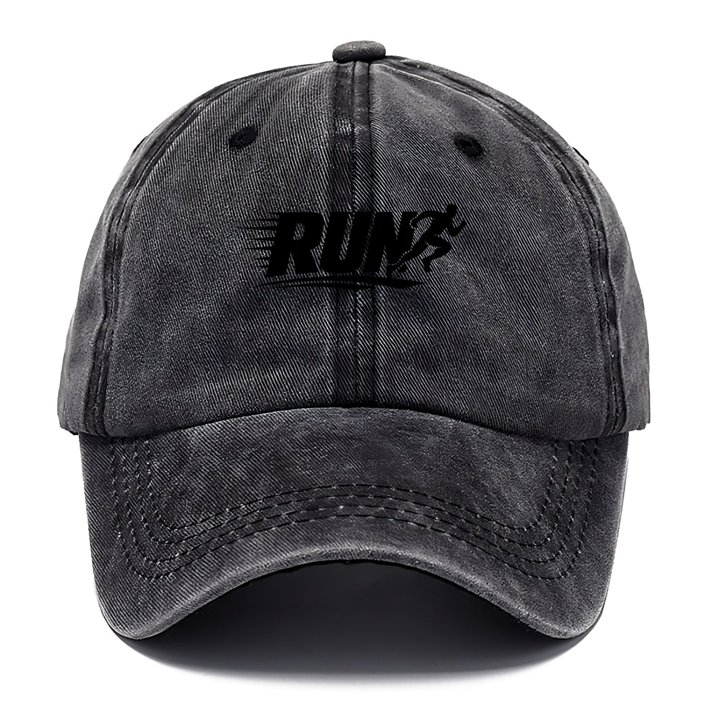 Bold typography design - "RUN" - cardio life, runner identity - Classic Cap - Graphite