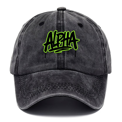 Bold typography design - "ALPHA" - leader of the pack - Classic Cap - Graphite