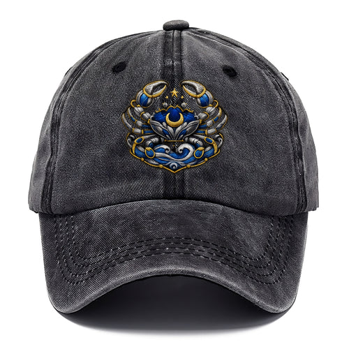CANCER CRAB - protective crab in silver and blue , water sign - Classic Cap