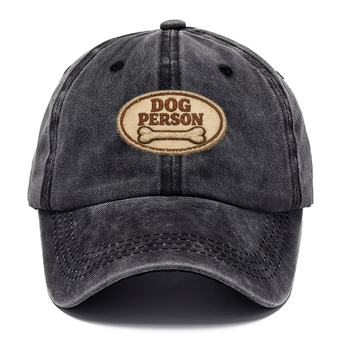 DOG PERSON - simple text with bone in brown , team dog - Classic Cap