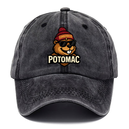 Potomac Beaver wearing Commanders beanie with monument patch and wayfarer sunglasses - Classic Cap - Graphite