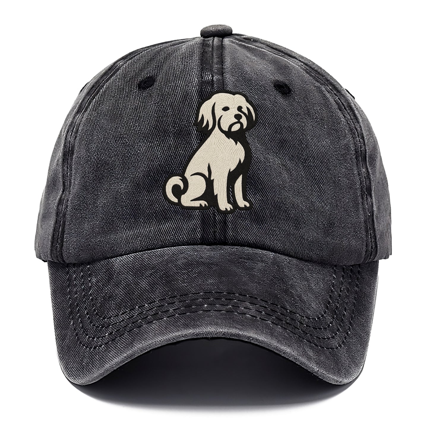 Löwchen - Little Lion Dog white embroide - Classic Cap - Graphite