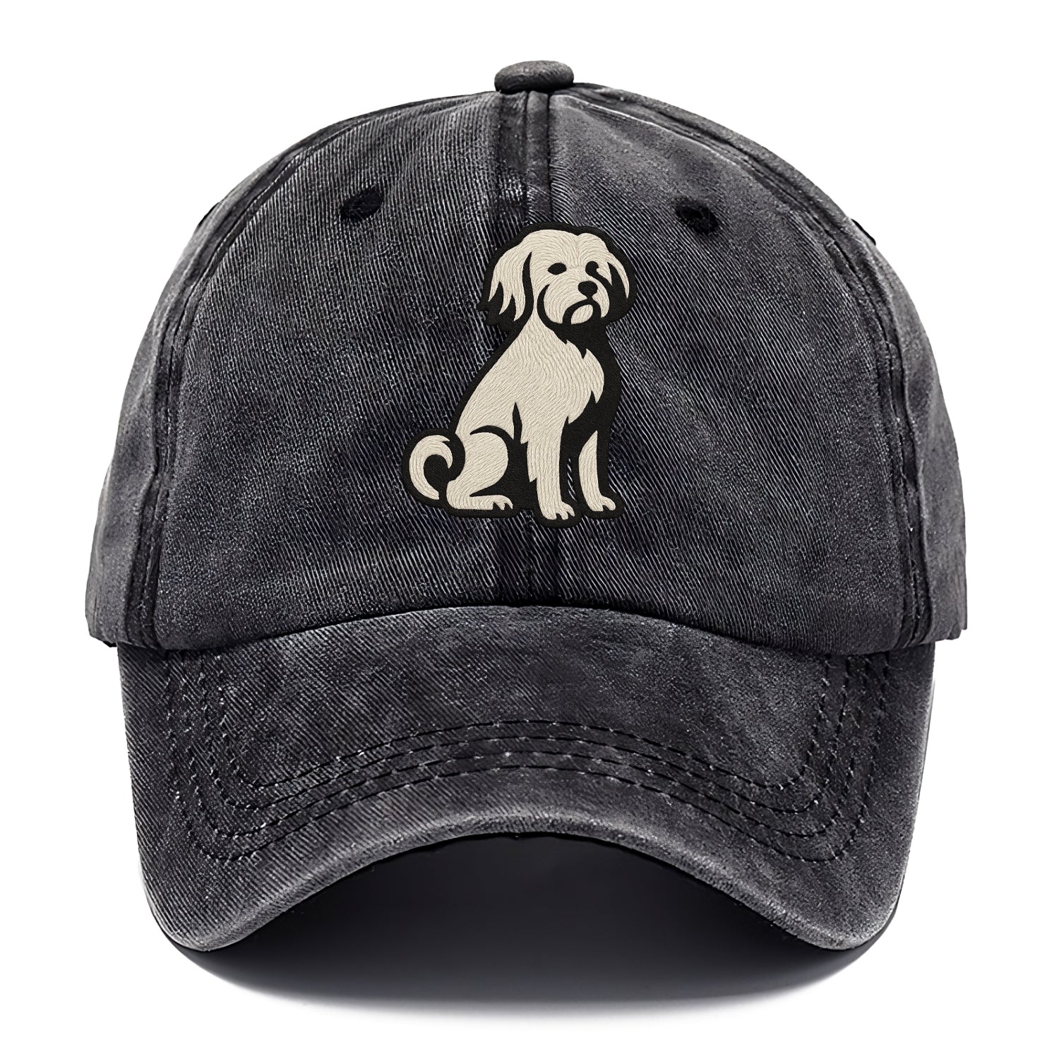 Löwchen - Little Lion Dog white embroide - Classic Cap - Graphite