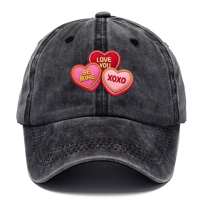 VALENTINES HEARTS - candy hearts in pink and red , love day - Classic Cap - Graphite
