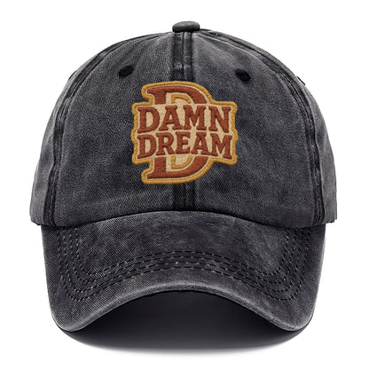 DAMN;DREAM BIG Motivational White Cap - Classic Cap - Graphite