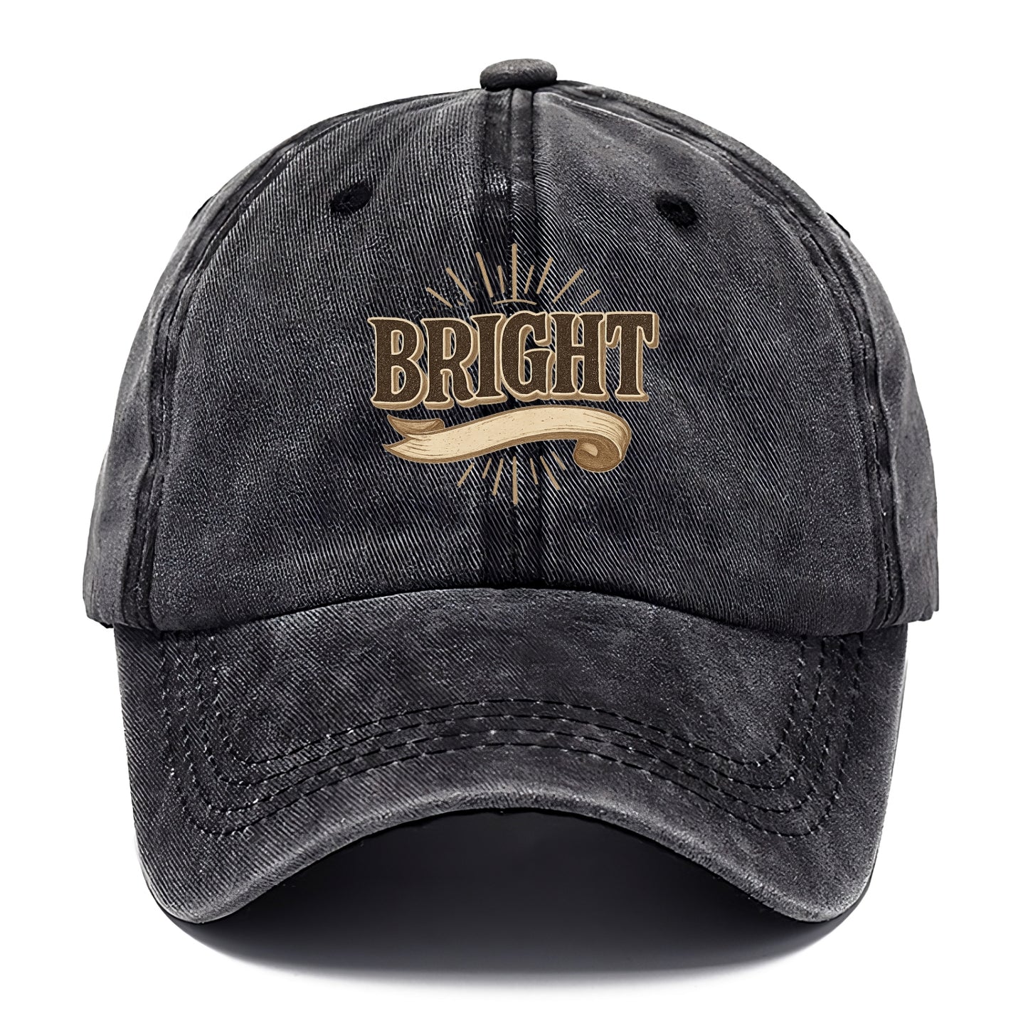 Bold typography design - "BRIGHT" - intelligent, shining - Classic Cap - Graphite