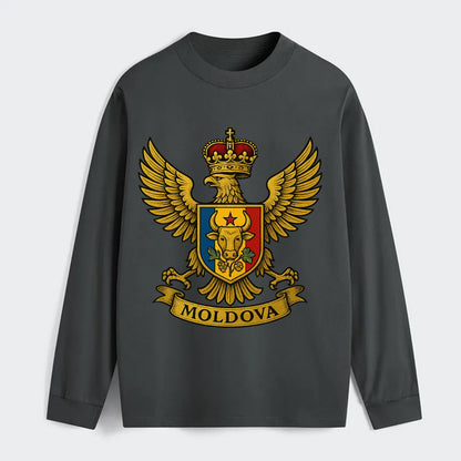 Moldova Heritage Badge - Classic Long Sleeve Shirt - Gray
