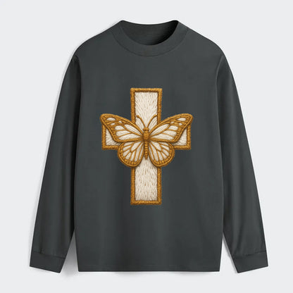 Resurrection Cross  - Classic Long Sleeve Shirt - Gray
