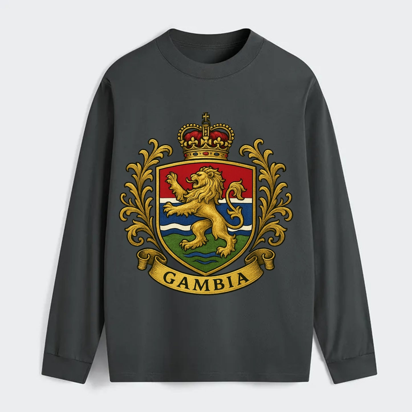 Gambia Heritage Badge  - Classic Long Sleeve Shirt - Gray