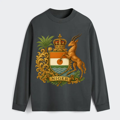Niger Heritage Badge  - Classic Long Sleeve Shirt - Gray